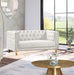 Michelle Cream Velvet Loveseat - 652Cream-L - Vega Furniture