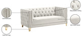 Michelle Cream Velvet Loveseat - 652Cream-L - Vega Furniture