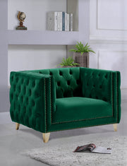 Michelle Green Velvet Chair - 652Green-C - Vega Furniture