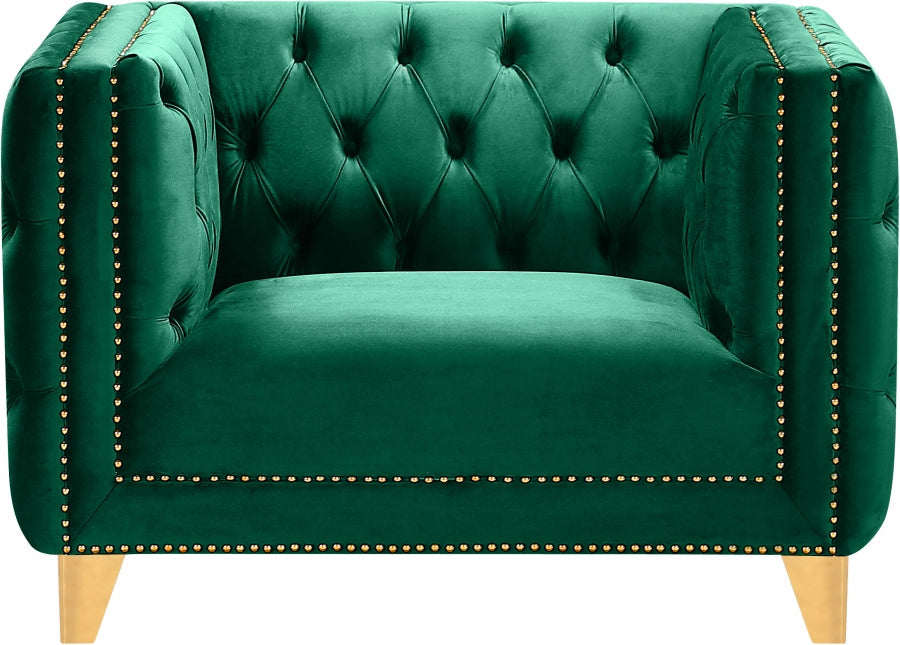 Michelle Green Velvet Chair - 652Green-C - Vega Furniture