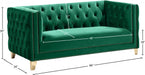 Michelle Green Velvet Loveseat - 652Green-L - Vega Furniture