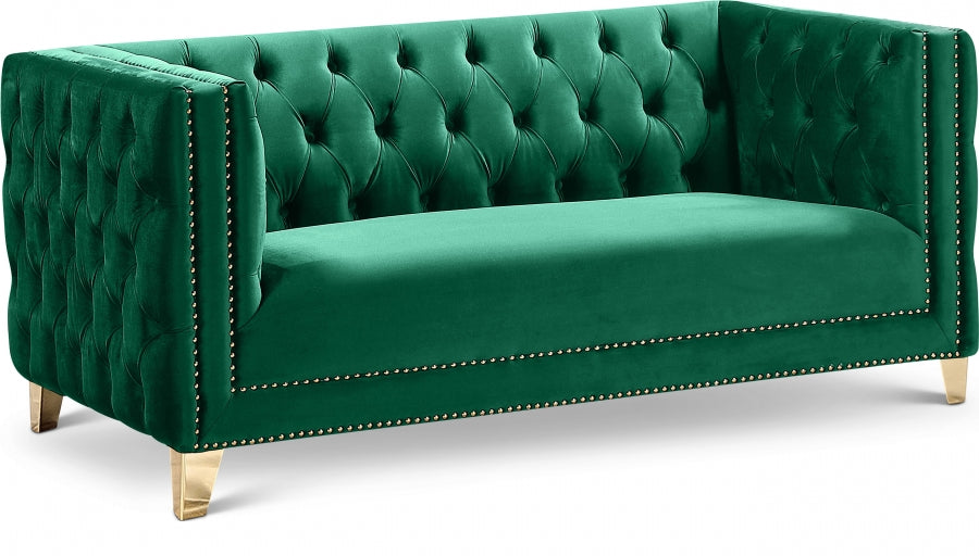 Michelle Green Velvet Loveseat - 652Green-L - Vega Furniture