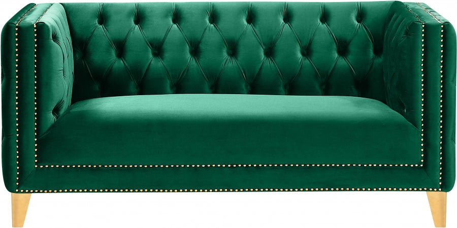 Michelle Green Velvet Loveseat - 652Green-L - Vega Furniture