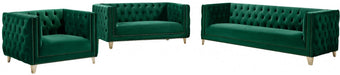 Michelle Green Velvet Loveseat - 652Green-L - Vega Furniture