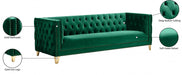 Michelle Green Velvet Sofa - 652Green-S - Vega Furniture