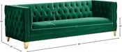 Michelle Green Velvet Sofa - 652Green-S - Vega Furniture