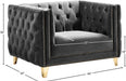 Michelle Grey Velvet Chair - 652Grey-C - Vega Furniture