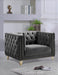 Michelle Grey Velvet Chair - 652Grey-C - Vega Furniture