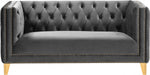 Michelle Grey Velvet Loveseat - 652Grey-L - Vega Furniture