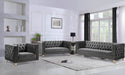 Michelle Grey Velvet Loveseat - 652Grey-L - Vega Furniture