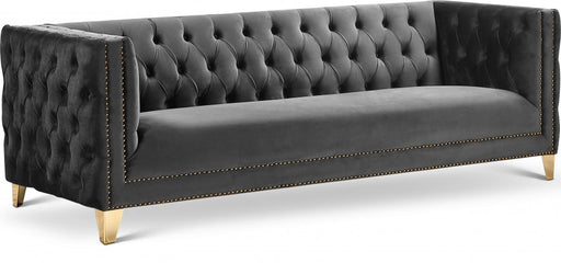 Michelle Grey Velvet Sofa - 652Grey-S - Vega Furniture