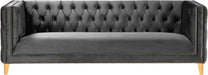 Michelle Grey Velvet Sofa - 652Grey-S - Vega Furniture