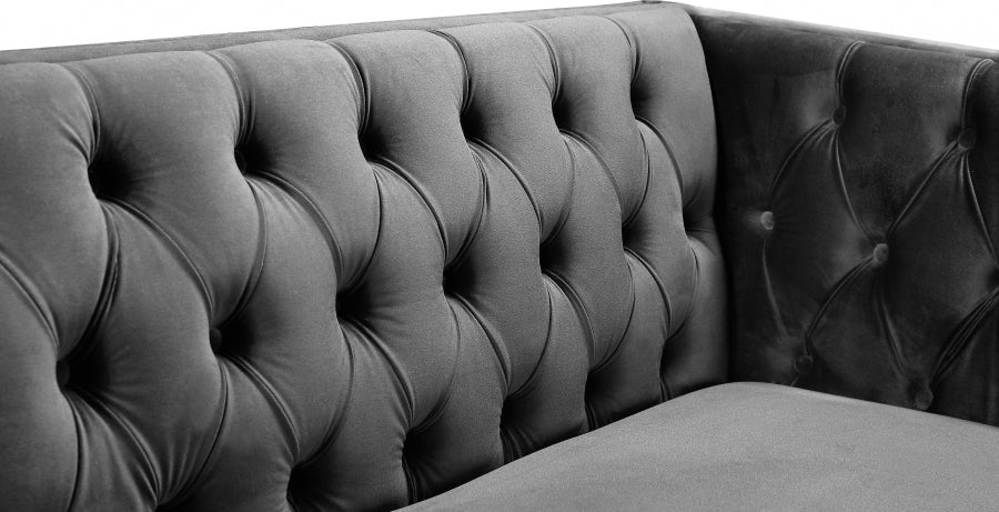 Michelle Grey Velvet Sofa - 652Grey-S - Vega Furniture