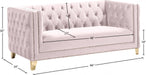 Michelle Pink Velvet Loveseat - 652Pink-L - Vega Furniture