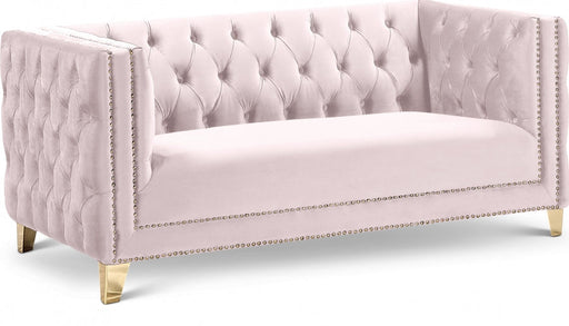 Michelle Pink Velvet Loveseat - 652Pink-L - Vega Furniture