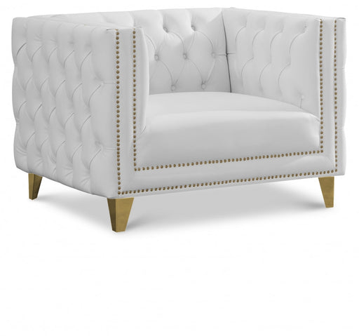 Michelle White Faux Leather Chair - 651White-C - Vega Furniture