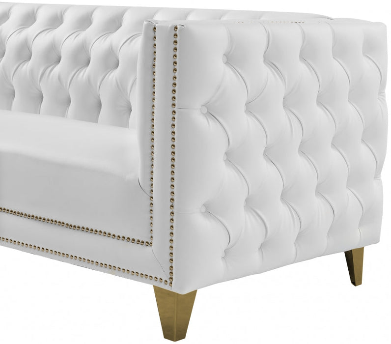 Michelle White Faux Leather Sofa - 651White-S - Vega Furniture