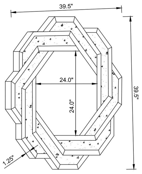 Mikayla Dark Crystal Wall Mirror with Braided Frame - 961617 - Vega Furniture