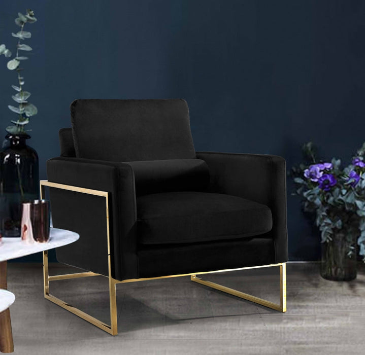 Mila Black Velvet Chair - 678Black-C - Vega Furniture