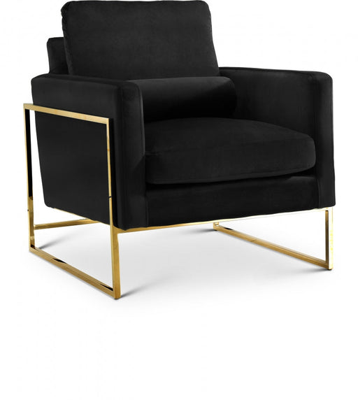 Mila Black Velvet Chair - 678Black-C - Vega Furniture