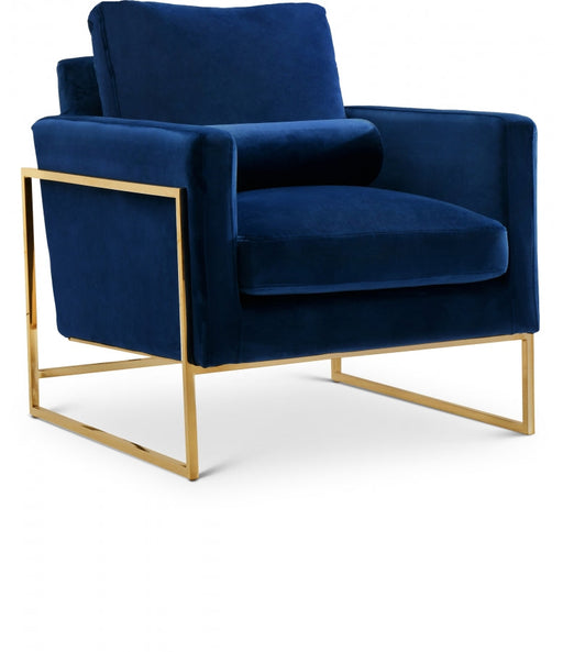 Mila Blue Velvet Chair - 678Navy-C - Vega Furniture