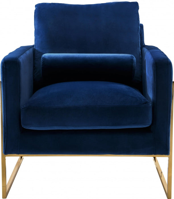 Mila Blue Velvet Chair - 678Navy-C - Vega Furniture