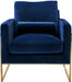 Mila Blue Velvet Chair - 678Navy-C - Vega Furniture