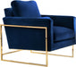 Mila Blue Velvet Chair - 678Navy-C - Vega Furniture