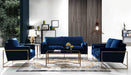 Mila Blue Velvet Chair - 678Navy-C - Vega Furniture