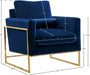 Mila Blue Velvet Chair - 678Navy-C - Vega Furniture