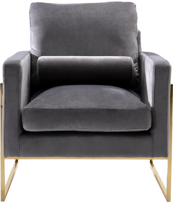 Mila Grey Velvet Chair - 678Grey-C - Vega Furniture