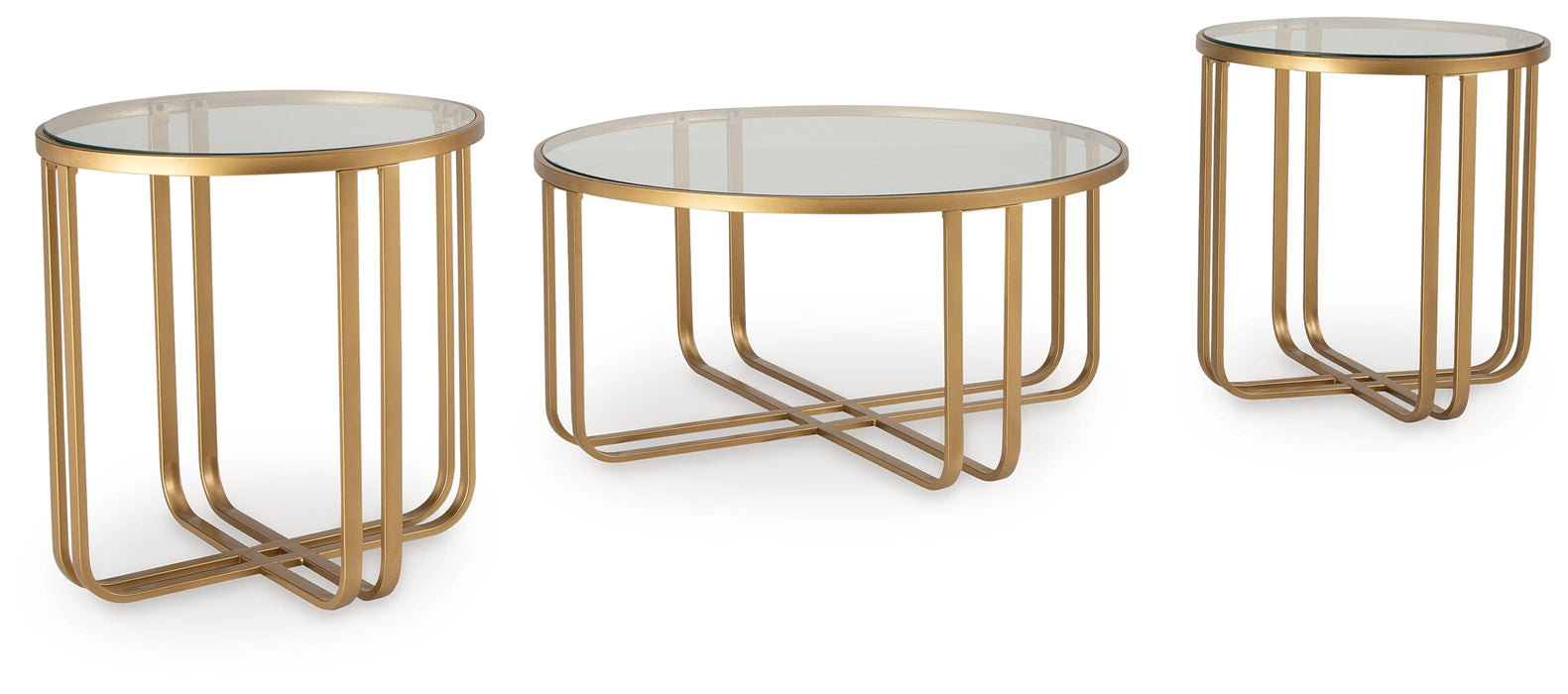 Milloton Gold Table (Set of 3) - T398-13 - Vega Furniture