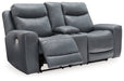 Mindanao Steel Power Reclining Loveseat with Console - U5950418 - Vega Furniture