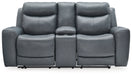 Mindanao Steel Power Reclining Loveseat with Console - U5950418 - Vega Furniture