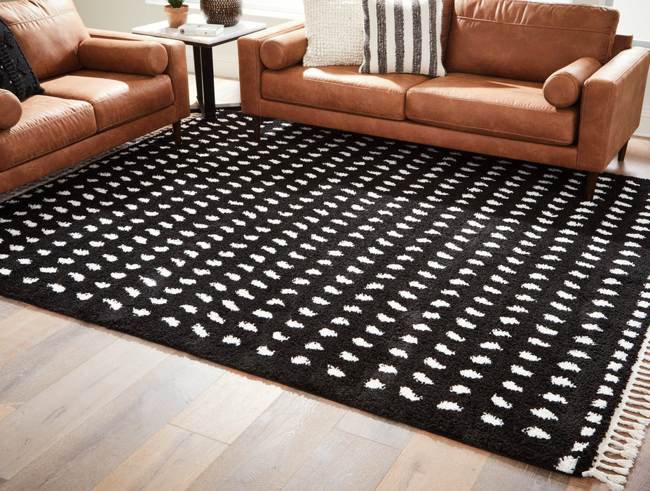 Minston Black/White 5' x 7' Rug - R405952 - Vega Furniture