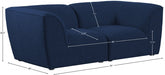Miramar Blue Modular Loveseat - 683Navy-S76 - Vega Furniture