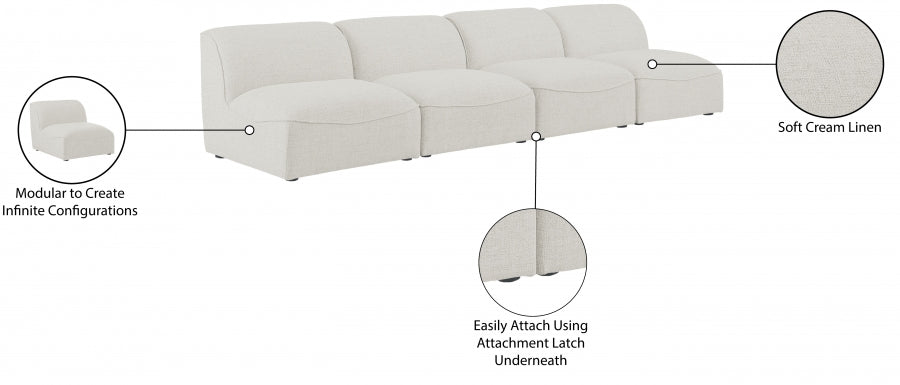 Miramar Cream Modular Sofa - 683Cream-S132 - Vega Furniture