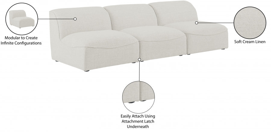 Miramar Cream Modular Sofa - 683Cream-S99 - Vega Furniture