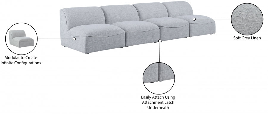 Miramar Grey Modular Sofa - 683Grey-S132 - Vega Furniture