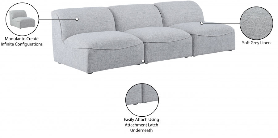 Miramar Grey Modular Sofa - 683Grey-S99 - Vega Furniture