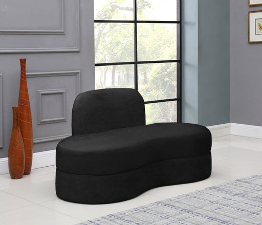 Mitzy Black Velvet Loveseat - 606Black-L - Vega Furniture