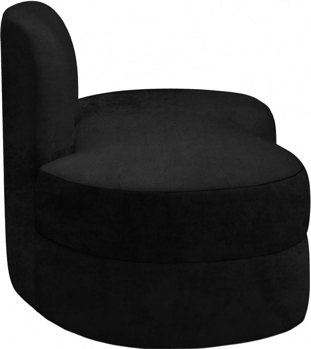 Mitzy Black Velvet Loveseat - 606Black-L - Vega Furniture