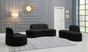 Mitzy Black Velvet Loveseat - 606Black-L - Vega Furniture