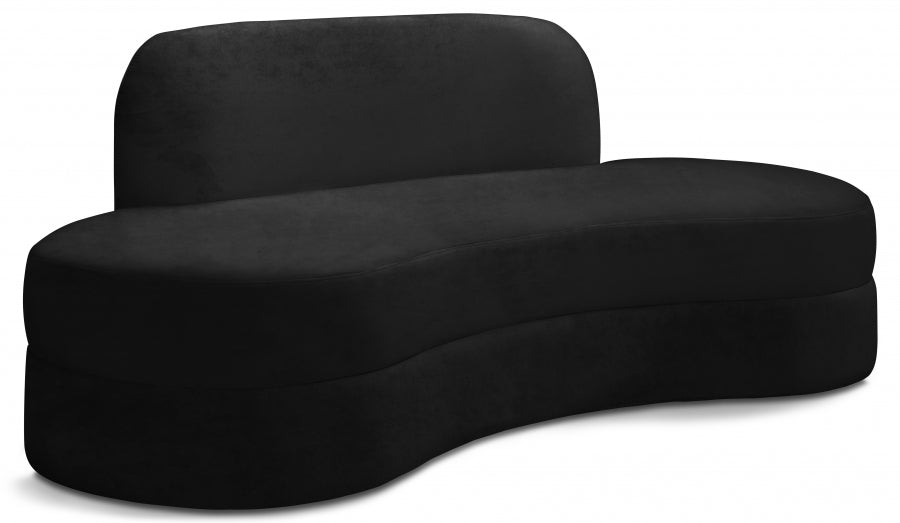 Mitzy Black Velvet Sofa - 606Black-S - Vega Furniture