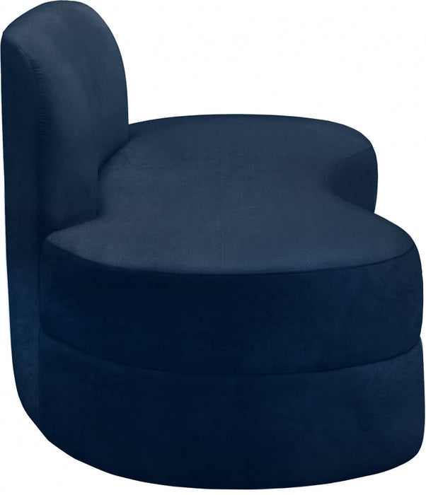 Mitzy Blue Velvet Sofa - 606Navy-S - Vega Furniture