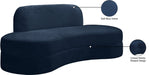 Mitzy Blue Velvet Sofa - 606Navy-S - Vega Furniture