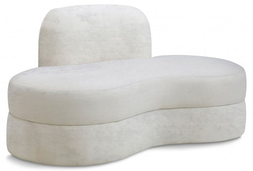 Mitzy Cream Velvet Loveseat - 606Cream-L - Vega Furniture