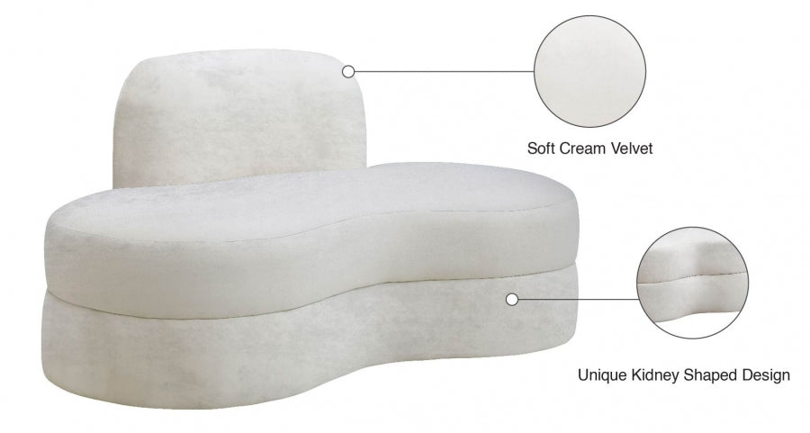 Mitzy Cream Velvet Loveseat - 606Cream-L - Vega Furniture