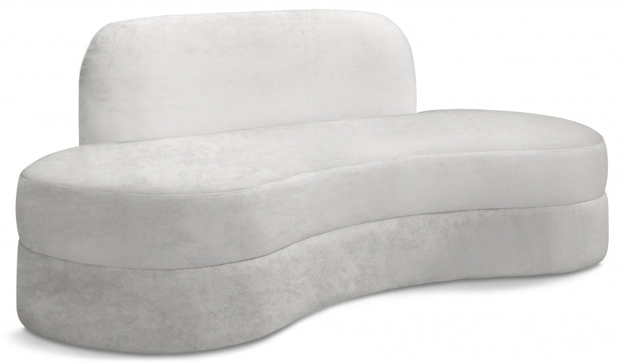 Mitzy Cream Velvet Sofa - 606Cream-S - Vega Furniture
