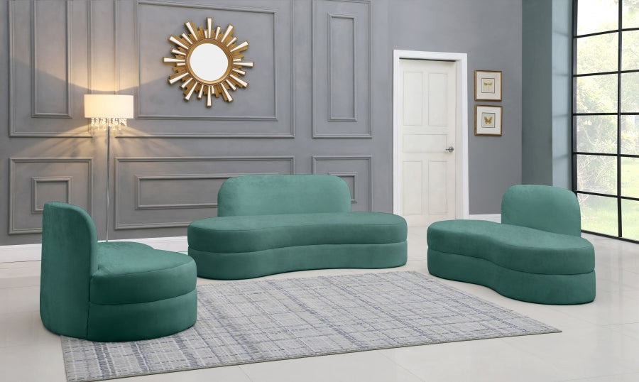 Mitzy Green Velvet Sofa - 606Mint-S - Vega Furniture